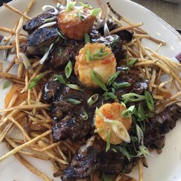 This is a Ribeye with scallops, so good Cooked to perfection!!