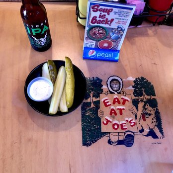 Eskimo Joe's - Complimentary pickles & ranch before our meal. I really enjoyed the combo! January 2019. - American Near Me - Stillwater, Oklahoma