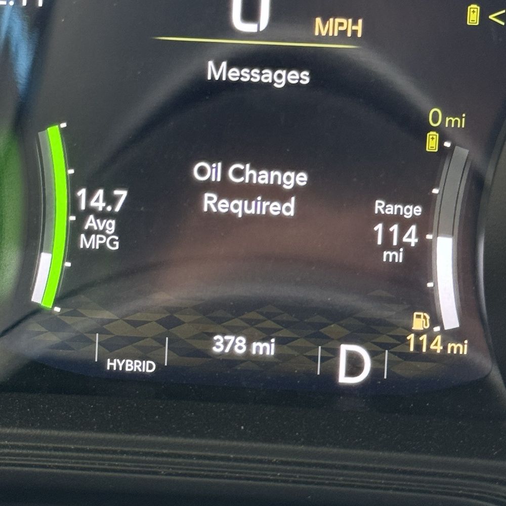 New car oil change sign New car oil change sign