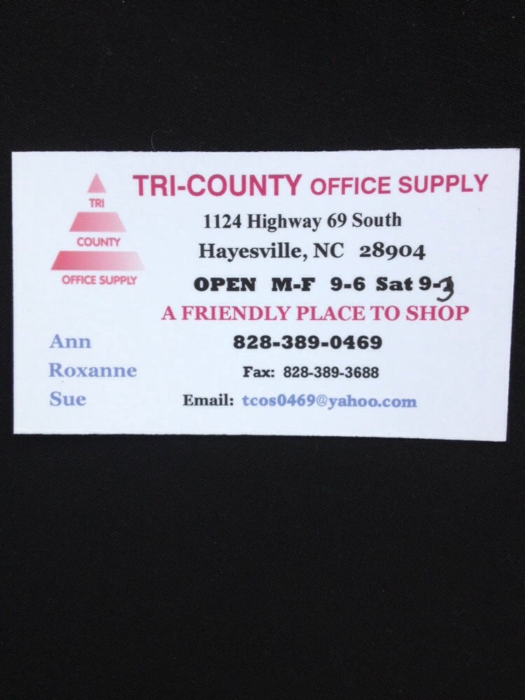 TRICOUNTY OFFICE SUPPLY Updated September 2024 1124 Hwy 69 S