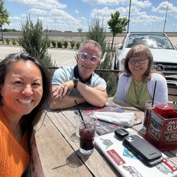 Beautiful sunny weather and we are the only people enjoying the patio! Beautiful sunny weather and we are the only people enjoying the patio!