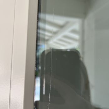 Painters Plus - Major cuts into the glass. Must have used a blade to remove tape instead of just pulling it off - Painters Near Me - Rancho Cordova, California