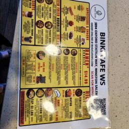 The food menu