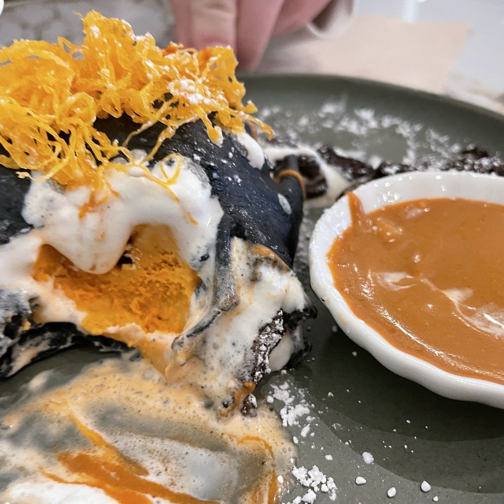 Naya Dessert Cafe - Thai tea crepe, before and during consumption ^__^ - Cafes Near Me - Davis, California Naya Dessert Cafe - Thai tea crepe, before and during consumption ^__^ - Cafes Near Me - Davis, California