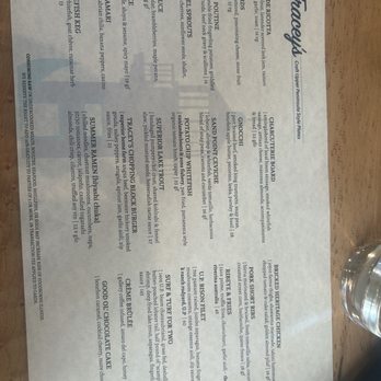 Tracey's - Menu - New American Near Me - Munising, Michigan