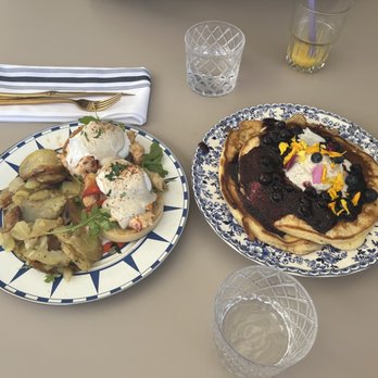 Sugar and Scribe - Lobster Benedict and Lemon Blueberry Pancakes - Bakeries Near Me - La Jolla, California Sugar and Scribe - Lobster Benedict and Lemon Blueberry Pancakes - Bakeries Near Me - La Jolla, California