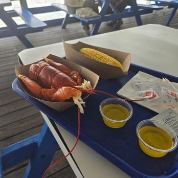 Markey's Lobster Pool - Small lobster, corn on the cob and butta - Seafood Near Me - Seabrook, New Hampshire