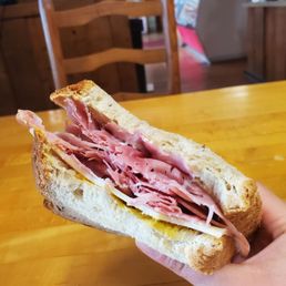 Ham sandwich on rye with swiss Ham sandwich on rye with swiss