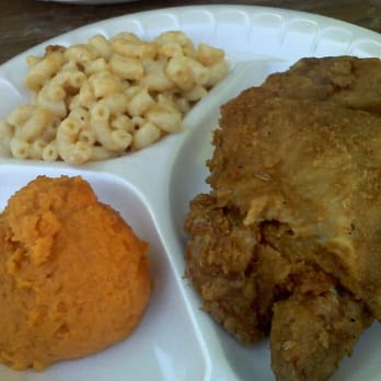 Weaver D's - Dark meat chicken plate with mac n cheese and sweet potatoes - Southern Near Me - Athens, Georgia Weaver D's - Dark meat chicken plate with mac n cheese and sweet potatoes - Southern Near Me - Athens, Georgia