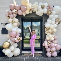 Cloud 9 Collective - Custom balloon garland for a engagement party! A beautiful installation setting the scene for an unforgettable evening!