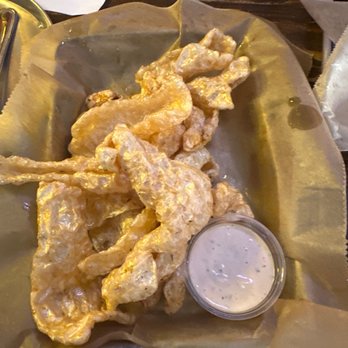 Mac's Speed Shop - Crispy Pork Rinds or skin chips as my daughter calls them - Barbeque Near Me - Greensboro, North Carolina Mac's Speed Shop - Crispy Pork Rinds or skin chips as my daughter calls them - Barbeque Near Me - Greensboro, North Carolina
