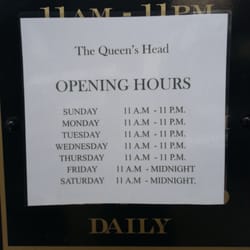 The Queens Head - Hours