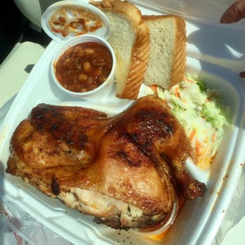 Yank's Famous Barbeque - Half chicken chicken combo with hot beans (can have mild) and slaw! - Barbeque Near Me - Blytheville, Arkansas