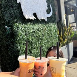 From left to right--Thai tea, Tutti Fruity, and Peach-Mango Blend From left to right--Thai tea, Tutti Fruity, and Peach-Mango Blend