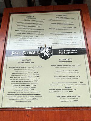 Menu photo 2 Osteria León Bianco Venezia, VE Menu photo 2 Osteria León Bianco Venezia, VE