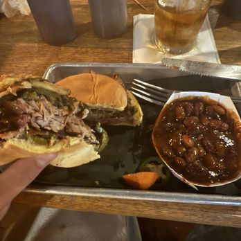 Beast Barbecue - Pulled Pork Sammie & baked beans - Bars Near Me - Minneapolis, Minnesota