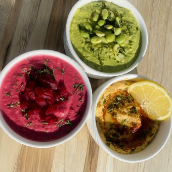 Clay Custom Chef Services - Hummus trio for grazing board - Personal Chefs Near Me Clay Custom Chef Services - Hummus trio for grazing board - Personal Chefs Near Me