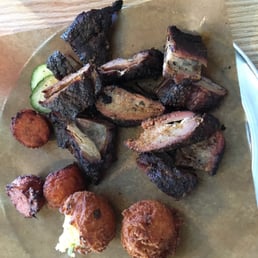 Rib Tips with a side of hush puppies n sweet potatoesl Rib Tips with a side of hush puppies n sweet potatoesl