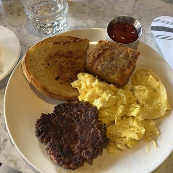 H Cafe - Two Egg  Sausage Plate - Breakfast & Brunch Near Me - Los Angeles, California
