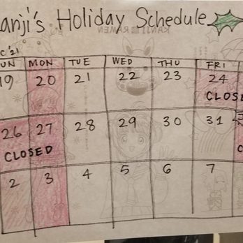 Kanji Ramen - Holiday  schedule - Ramen Near Me - Austin, Texas