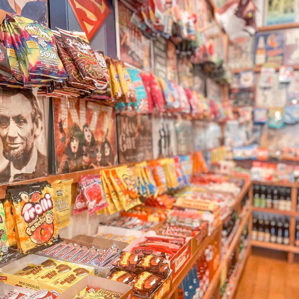 a variety of snacks and candy a variety of snacks and candy