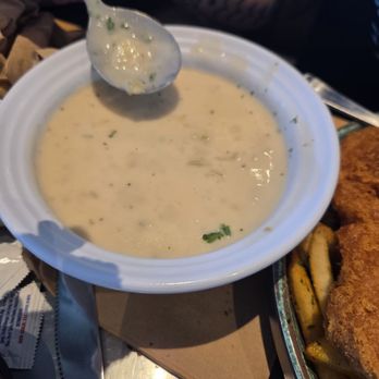 California Fish Grill - New chowder bowl for the plastic in kale dish. Came out extra warm and garnished. - Seafood Near Me - Whittier, California