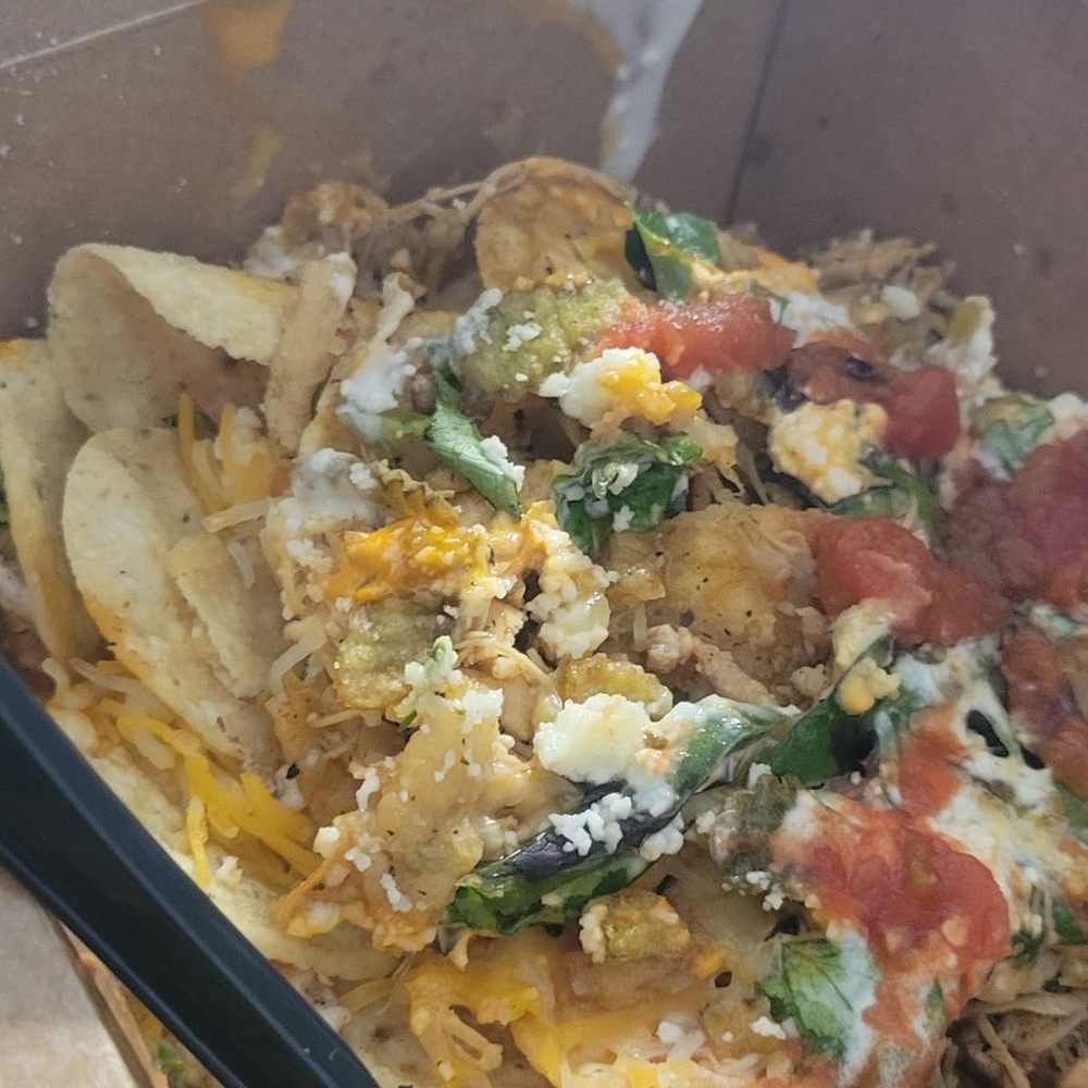 Buffalo chicken nachos Buffalo chicken nachos
