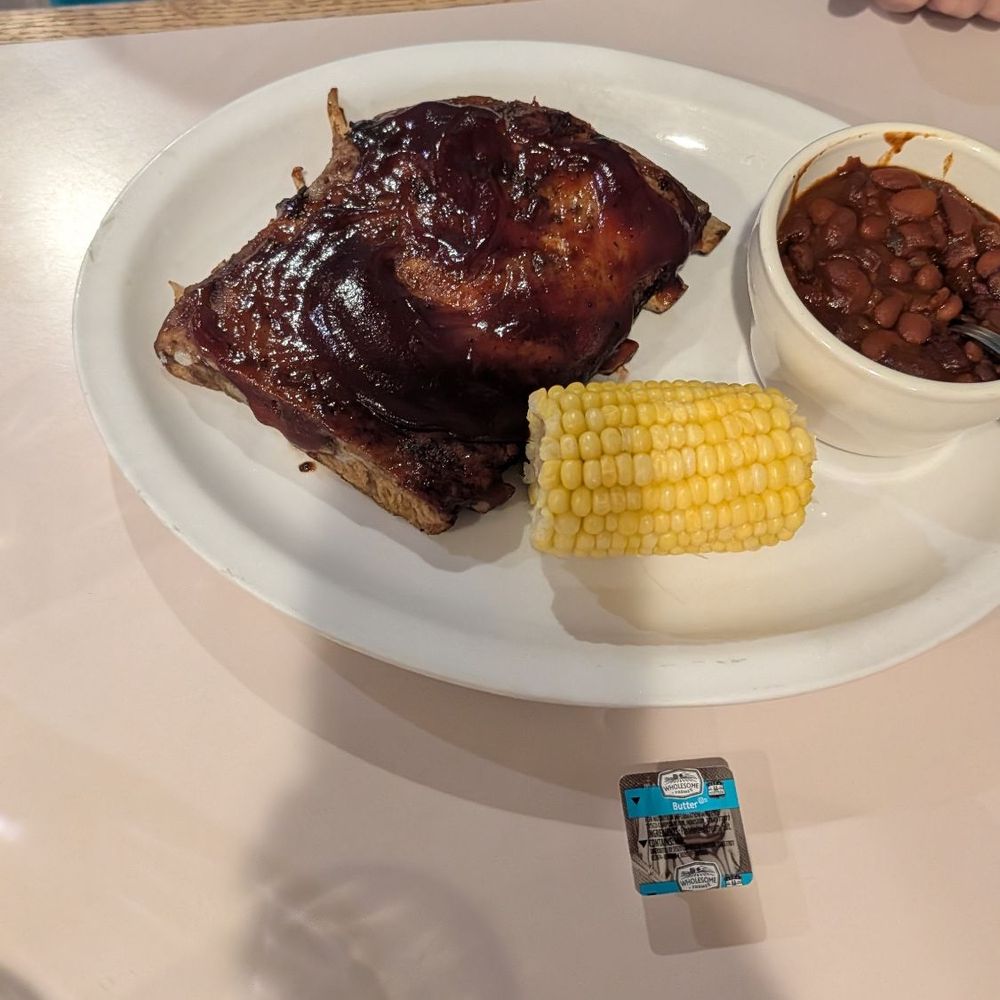 Rustler's Restaurant - BBQ ribs, the plate was licked clean - American Near Me - Tropic, Utah Rustler's Restaurant - BBQ ribs, the plate was licked clean - American Near Me - Tropic, Utah