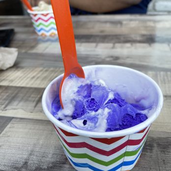 Scoops On Tap - Ube ice cream with a little animal cookie left. The ube ice cream is all purple - Ice Cream & Frozen Yogurt Near Me - Covina, California Scoops On Tap - Ube ice cream with a little animal cookie left. The ube ice cream is all purple - Ice Cream & Frozen Yogurt Near Me - Covina, California