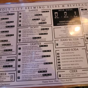 Holy City Brewing - Menu - Breweries Near Me - North Charleston, South Carolina Holy City Brewing - Menu - Breweries Near Me - North Charleston, South Carolina