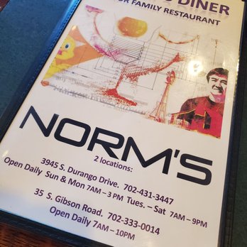 NORMan'S DINER - Norm's menu front - Diners Near Me - Las Vegas, Nevada NORMan'S DINER - Norm's menu front - Diners Near Me - Las Vegas, Nevada