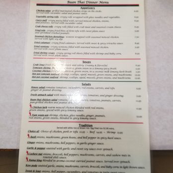 Baan Thai - Menu - Thai Near Me - Conyers, Georgia