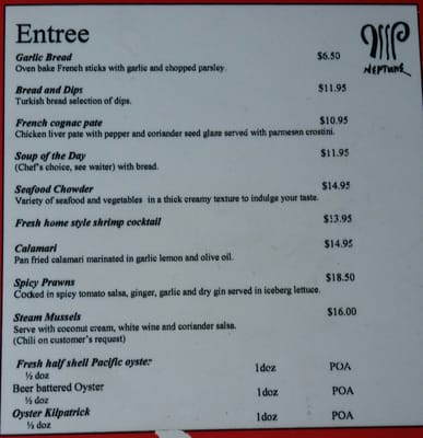 Menu photo 1 Neptune Cafe and Bar Auckland, AUK Menu photo 1 Neptune Cafe and Bar Auckland, AUK