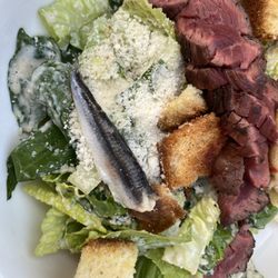 Greens Restaurant - Cesar Salad w/ added steak ordered med rare so a bit underdone but ok 7/22/23