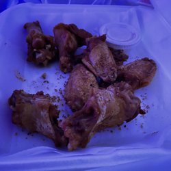 Rudy's Sports Bar - Cajon wings fried hard