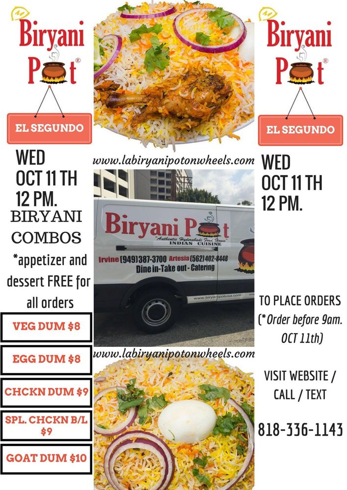 BIRYANI POT ON WHEELS Updated June 2024 Artesia, California Food