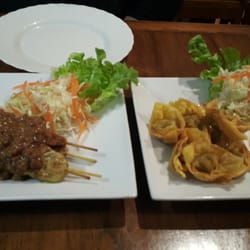Amazing Thai - Satay Chicken Skewers and Golden Wontons