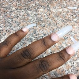 Unfinished nails because the tech was so disrespectful Unfinished nails because the tech was so disrespectful