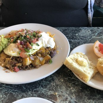 Shelly's - Baja Scramble with house potatoes and fluffy biscuits. - American Near Me - Burien, Washington