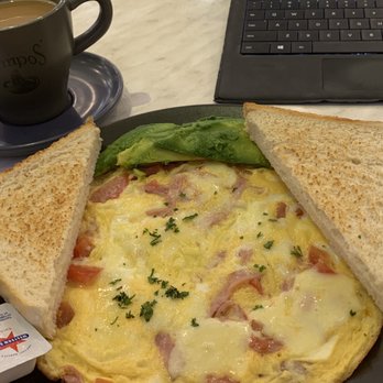 Three Wise Monkeys Cafe - Ham, cheese & tomato omelette with avocado added - Cafes Near Me - Bracken Ridge, QLD Three Wise Monkeys Cafe - Ham, cheese & tomato omelette with avocado added - Cafes Near Me - Bracken Ridge, QLD