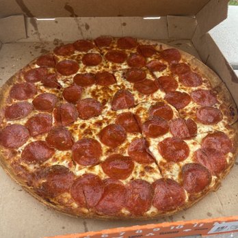 Little Caesars Pizza - Large Thin Crust Pepperoni 9/10. You get what you pay for. In this case, a helluva deal. - Pizza Near Me - Romeoville, Illinois Little Caesars Pizza - Large Thin Crust Pepperoni 9/10. You get what you pay for. In this case, a helluva deal. - Pizza Near Me - Romeoville, Illinois