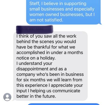Slumber Haven Tent Parties - Text screenshot - Party & Event Planning Near Me
