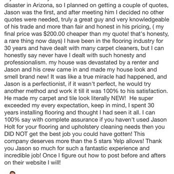 Holts carpet cleaning - Another satisfied customer! Thank you Barry! - Carpet Cleaning Near Me