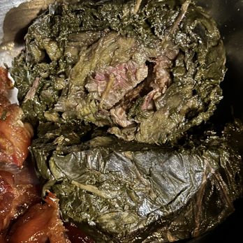 Young's Fish Market - A beef lau lau cut in half - Inside a beef lau lau! - Hawaiian Near Me - Honolulu, Hawaii