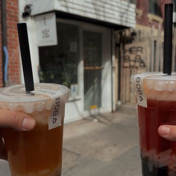 Her Boba - I got a passionfruit  tea with two topping  Boba and jelly and a strawberry tea with Boba and jelly we love it - Bubble Tea Near Me - New York, New York