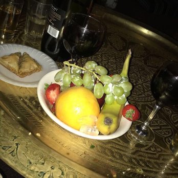 Marrakesh Restaurant - Dessert Course: fresh fruit, sweet delicious baklava, and mint tea - Moroccan Near Me - Philadelphia, Pennsylvania