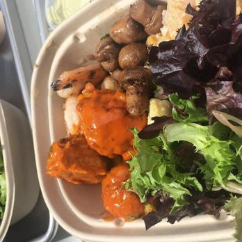 Vale Healthy Kitchen - Regular bowl: Sriracha meatballs, sautéed shrimp (extra$), portobello mushrooms, currycauliflower, daily greens & quinoa - Acai Bowls Near Me - Gainesville, Florida Vale Healthy Kitchen - Regular bowl: Sriracha meatballs, sautéed shrimp (extra$), portobello mushrooms, currycauliflower, daily greens & quinoa - Acai Bowls Near Me - Gainesville, Florida