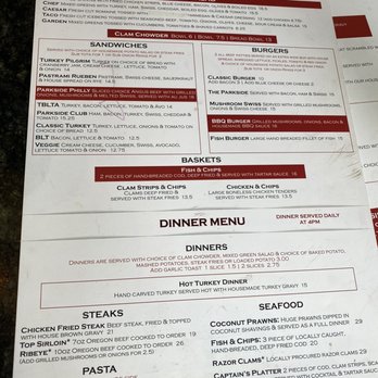 Parkside Restaurant and Lounge - Lunch and dinner menu 7/23/22 - Bars Near Me - Garibaldi, Oregon Parkside Restaurant and Lounge - Lunch and dinner menu 7/23/22 - Bars Near Me - Garibaldi, Oregon