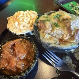 MAC and cheese sweet potatoes with pot roast