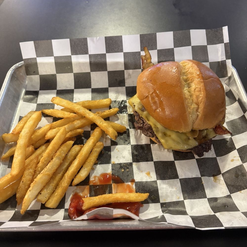 So Gouda burger and amazing fries - you're lucky I remember to take a picture before they were gone.